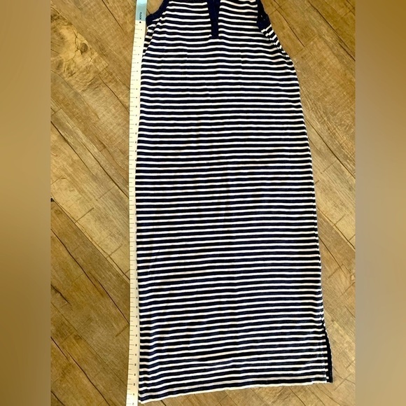 Women's Navy and White Ankle Length GAP Sleeveless Nautical Dress - Picture 5 of 9